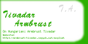 tivadar armbrust business card